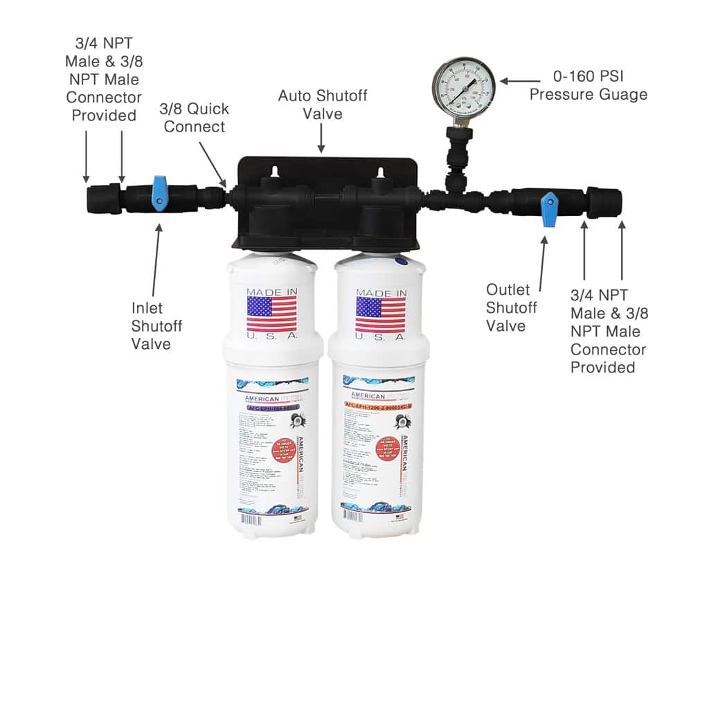 AFC® #AFC-2S-18S Double / Twin Filter Food Service / Ice Machine Water Filter System