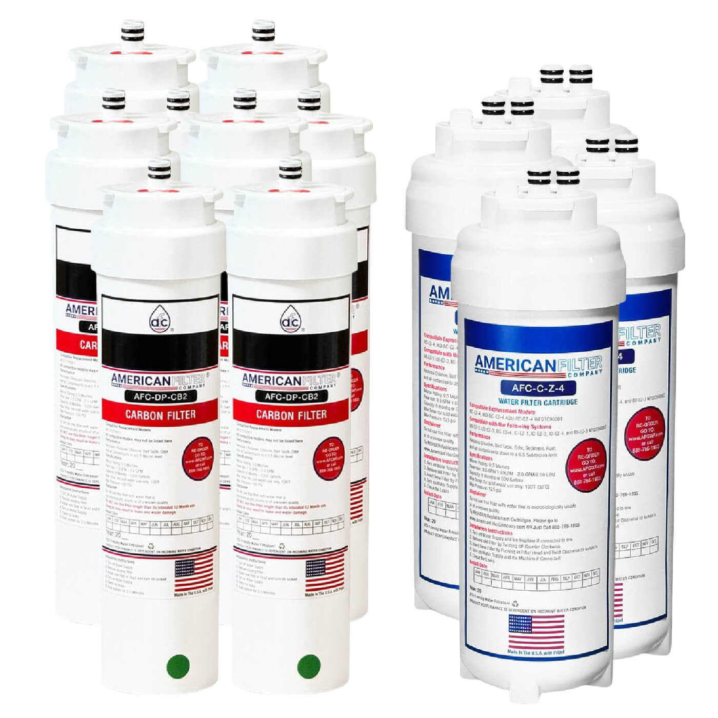AFC® #AFC-DP-CZDP, Compatible with Dupont® WFQT390005 Water Filter System set of WFQTC90001 and WFQTC70001 - 2 Years Pack