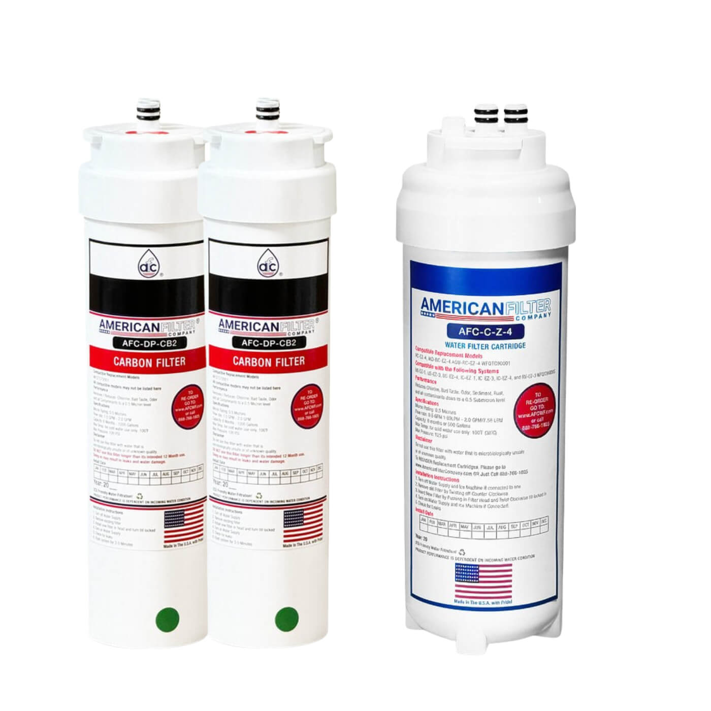 AFC® #AFC-DP-CZDP, Compatible with Dupont® WFQT390005 Water Filter System set of WFQTC90001 and WFQTC70001 - 6 Months Pack