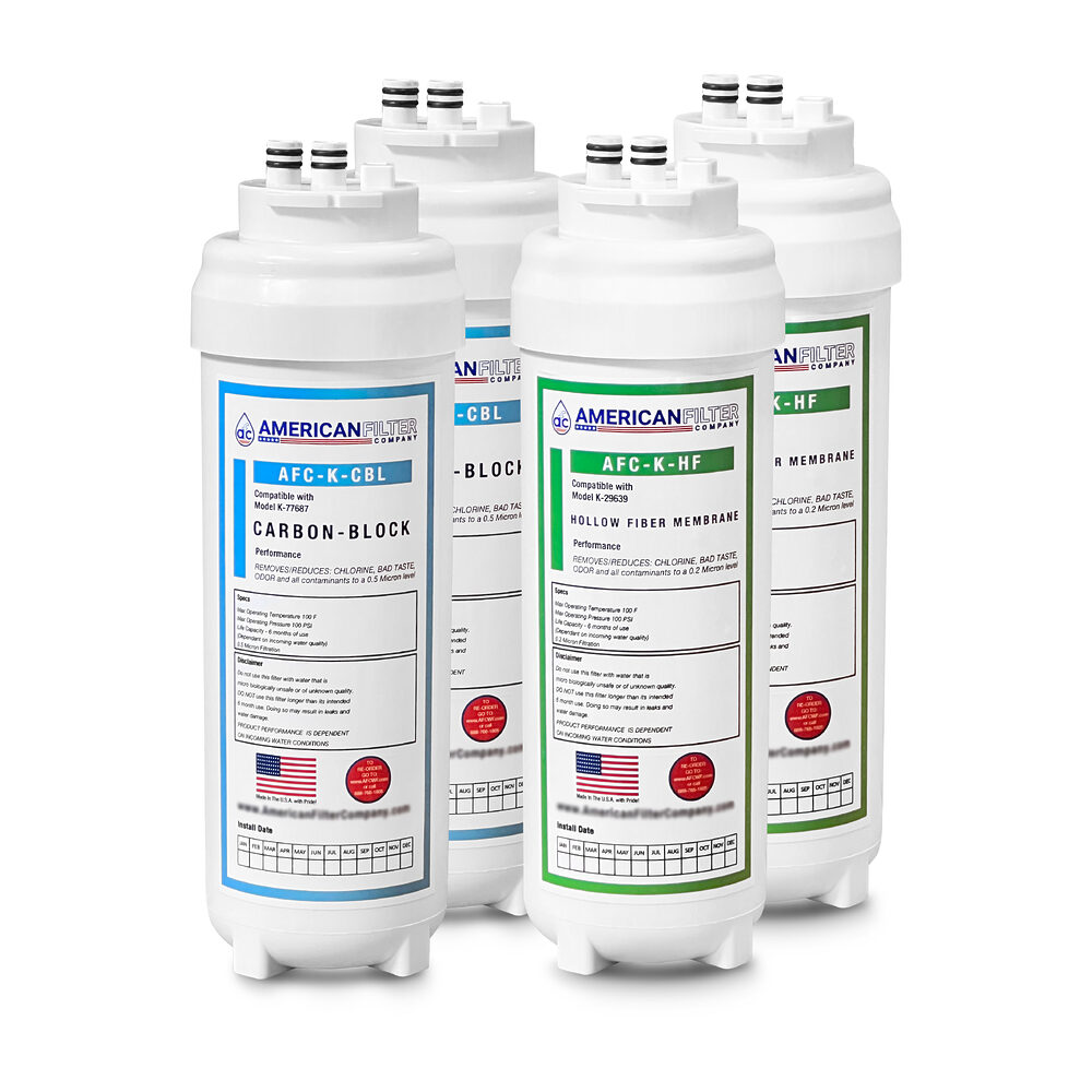 AFC® #AFC-K-HFCB-SET, Compatible with Kohler K-29639, K-77687, K-29638, K-29651, K-77687-NA, K-29639-NA, K-29638-NA and K-29651-NA (SET), Aquifer Compatible Water Filter Set - 4 Filters