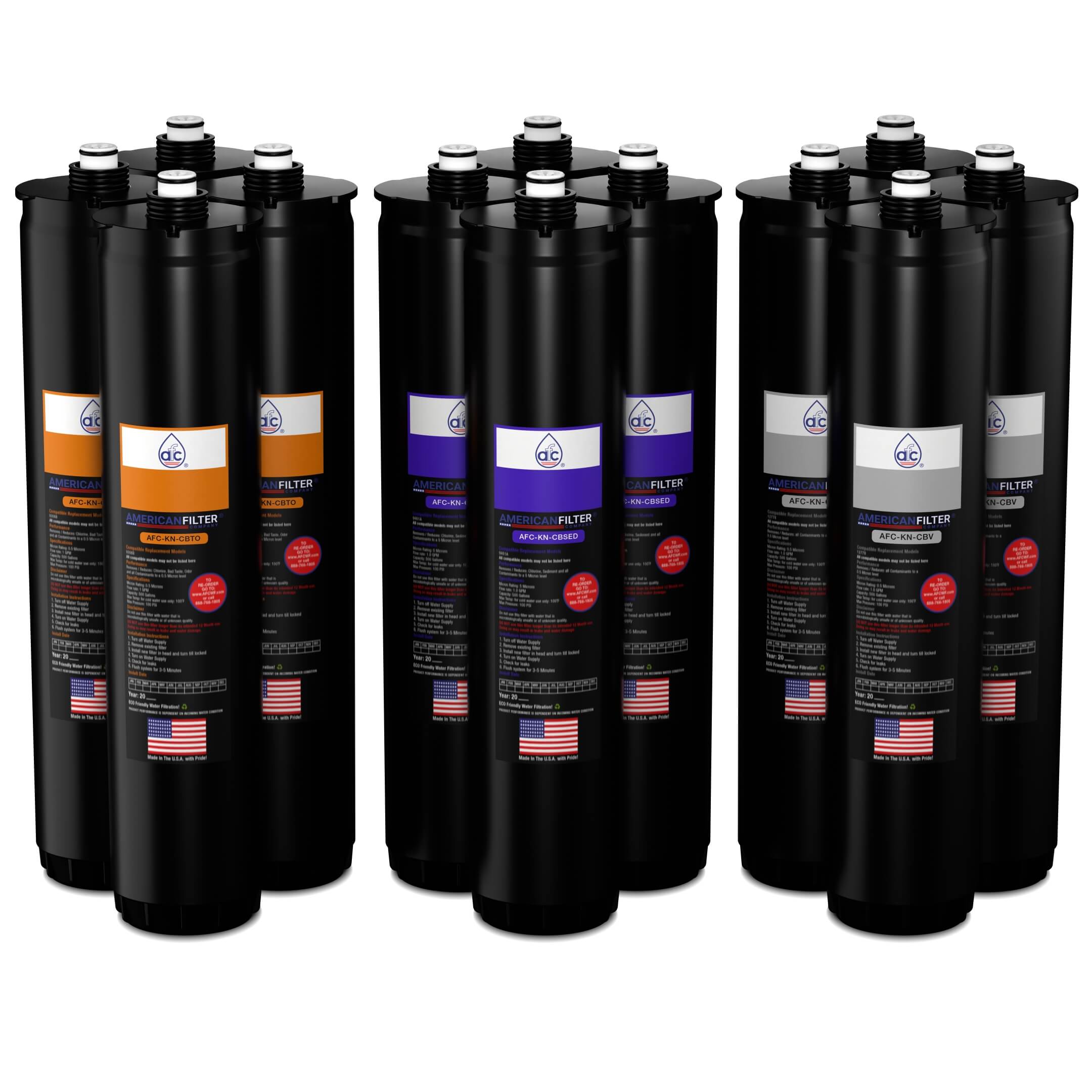 AFC&reg; #AFC-KN-OPS, Compatible with #Kinetico&reg; Cartridge set 9461A(Purple), 9306B(Orange) & 12778(Silver)