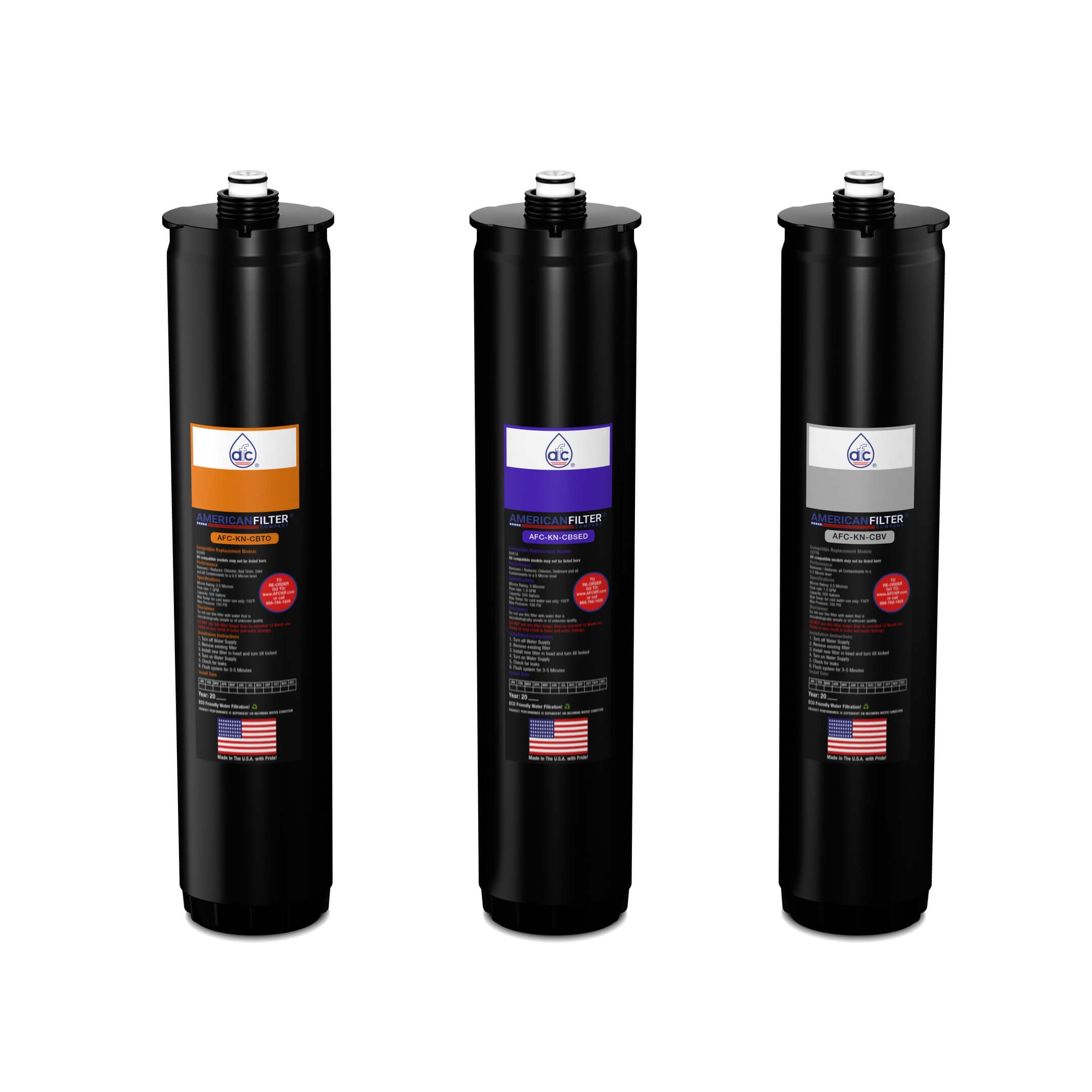 AFC® #AFC-KN-OPS, Compatible with #Kinetico® Cartridge set 9461A(Purple), 9306B(Orange) & 12778(Silver)