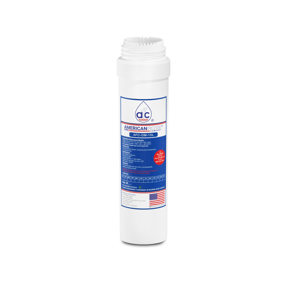 AFC® #AFC-OM-15, Compatible with Oasis® 033879-001 VersaFilter Filter Cartridge -Made in U.S.A.