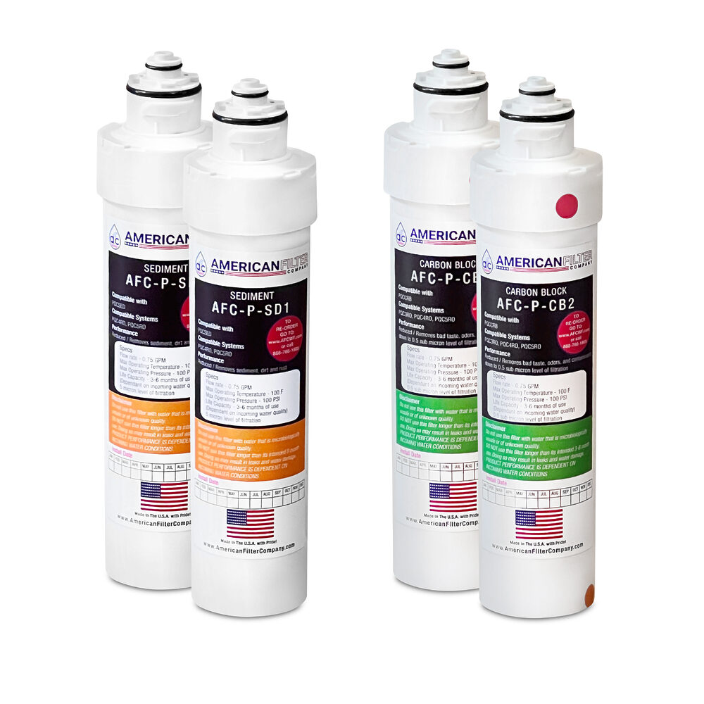 AFC® #AFC-P-SDCB-2PK, Compatible with Pur® PQCCRB and Pur® PQCSED Water Filter Set, For These System PQC3RO, PQC4RO, PQC5RO - 2 Sets