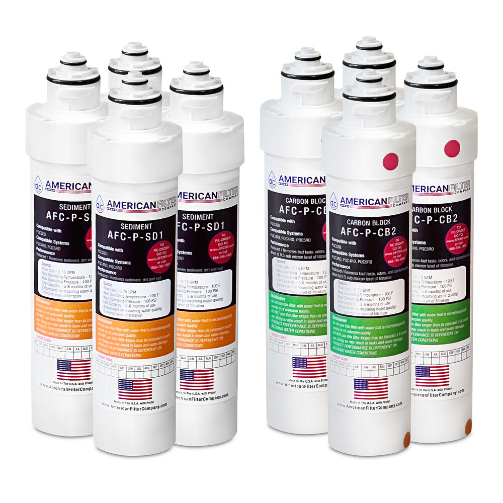 AFC® #AFC-P-SDCB-2PK, Compatible with Pur® PQCCRB and Pur® PQCSED Water Filter Set, For These System PQC3RO, PQC4RO, PQC5RO - 4 Sets