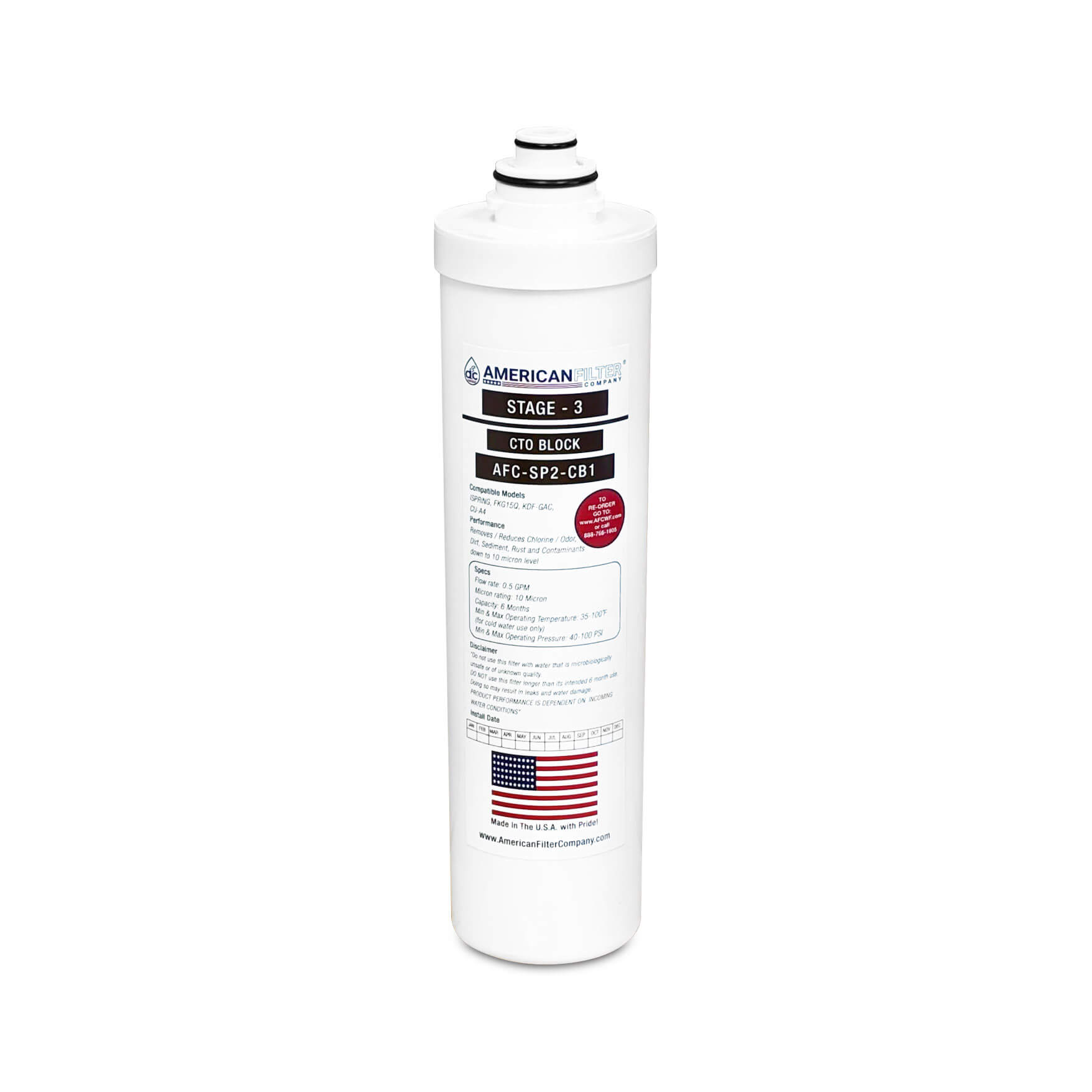 AFC&reg; #AFC-SP2-CB1, Compatible with iSpring&reg; FGKDS Water Filter used in CU-A4 Under Sink Water Filter System