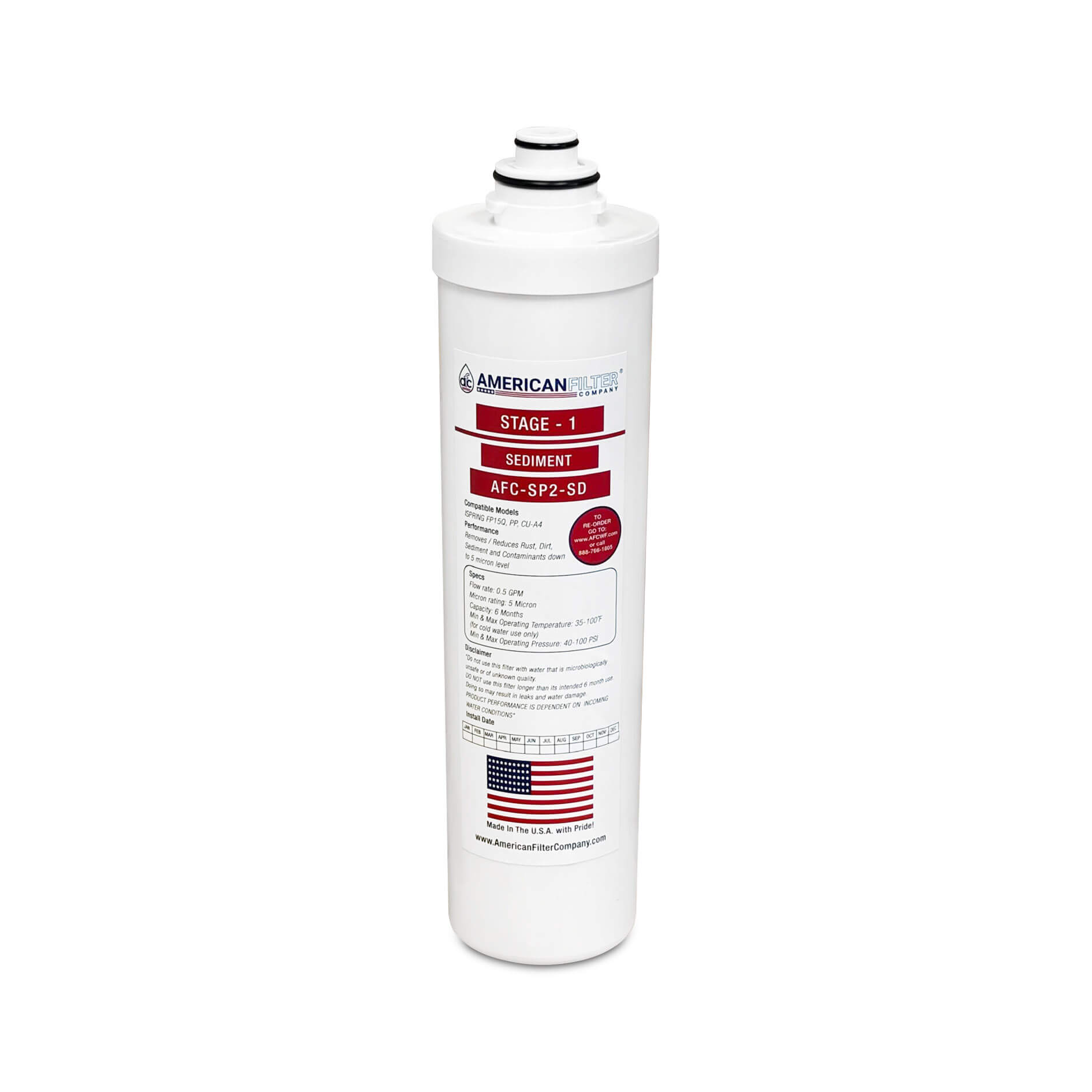 AFC® #AFC-SP2-SD, Compatible with iSpring® FPDS Water Filter used in CU-A4 Under Sink Water Filter System