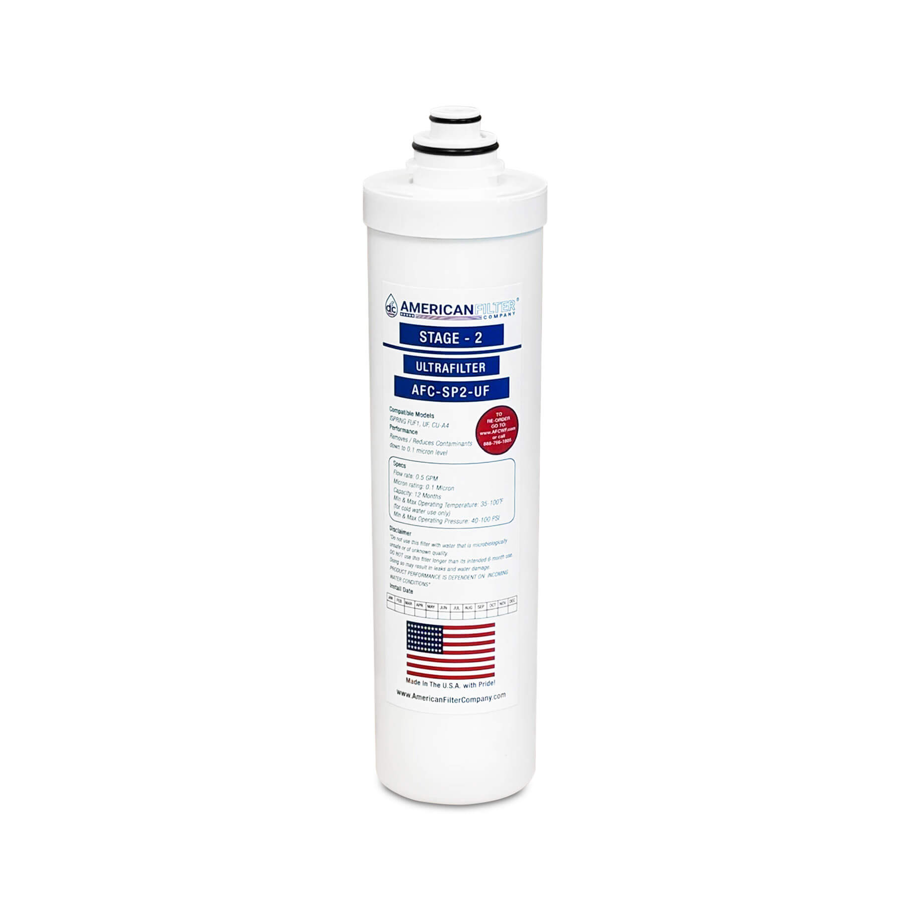 AFC&reg; AFC-SP2-UF, Compatible with iSpring&reg; FTDS Water Filter used in CU-A4 Under Sink Water Filter System