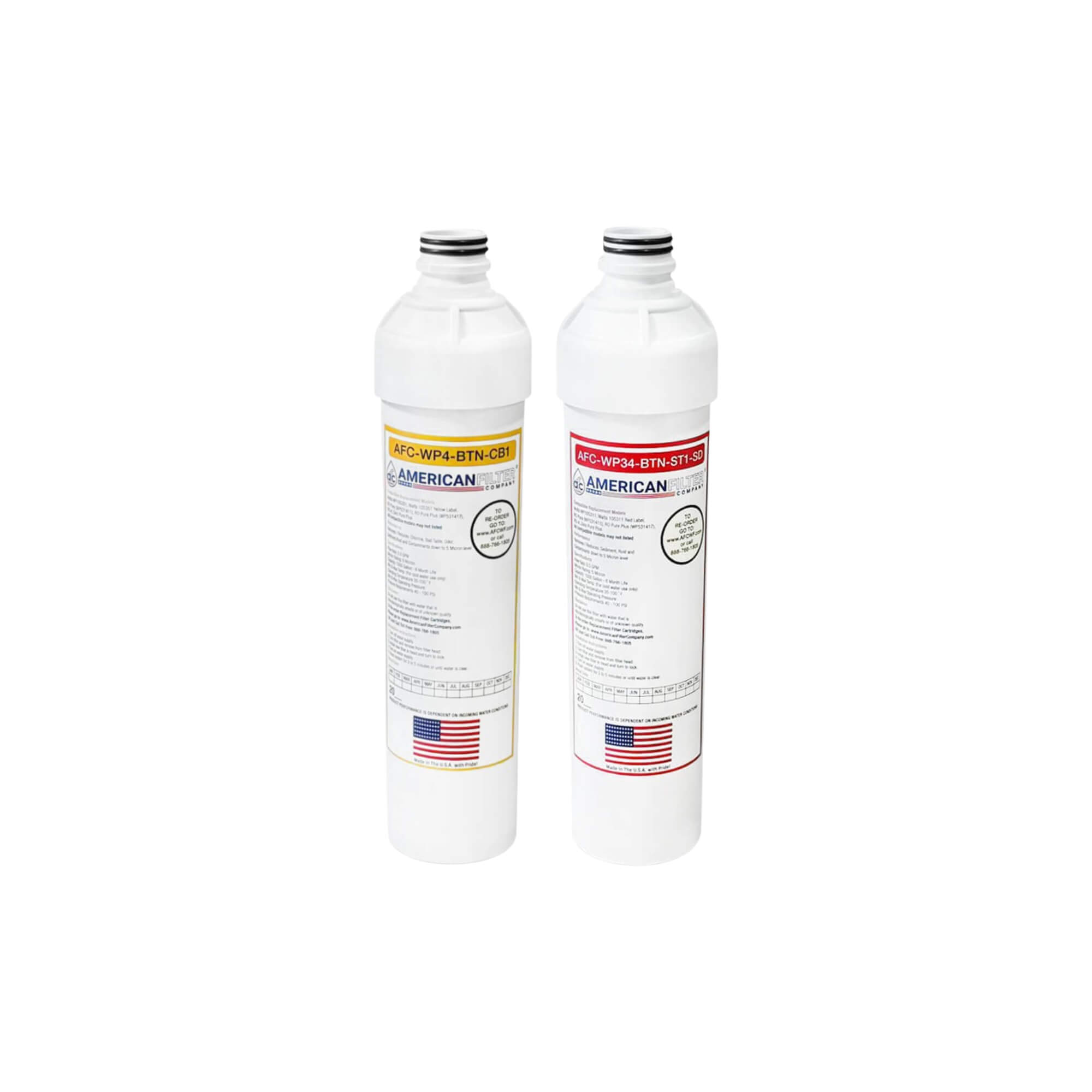 AFC&reg; Model #AFC-WP4-BTN-1R-1Y Water Filters Set, Compatible with Watts&reg; RO Systems WP531102 Push Button