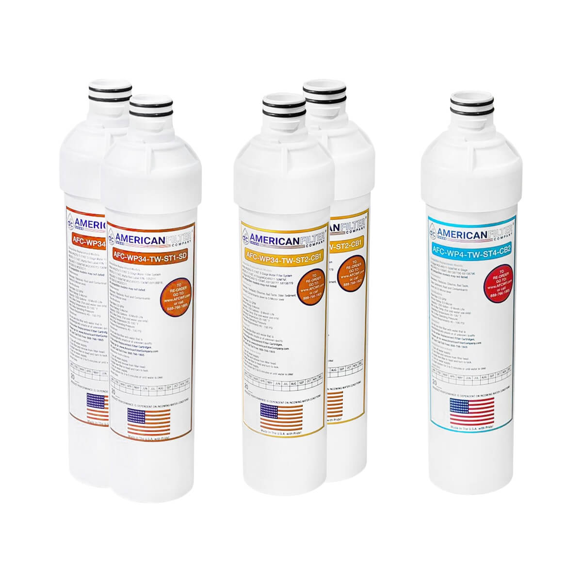 AFC® Model #AFC-WP4-TW-1YR-PPK-2OR-2Y-1B Pre-filter and Post-filter Kit, Compatible with Neo-Pure® NPQCRO13-5PK | Kwik Change
