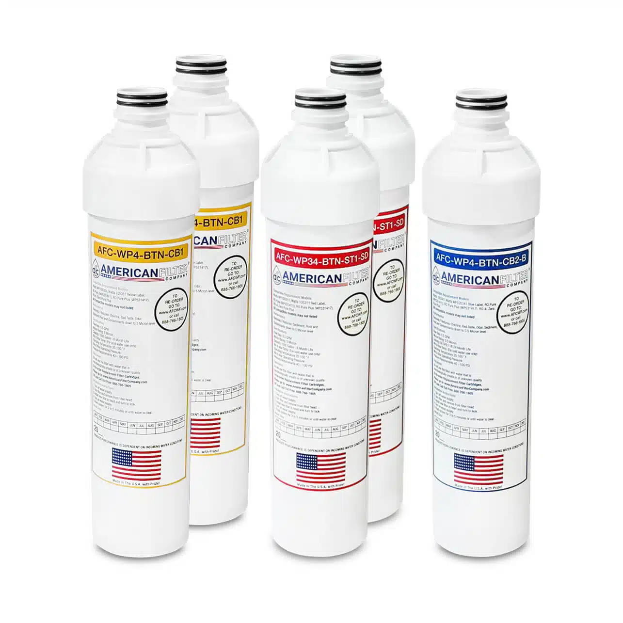 AFC® #AFC-WP4-BTN-CB1, Compatible with Watts® RO Pure Plus Pre Carbon Block Filter WP105351 (Yellow Label P/N: 105351)